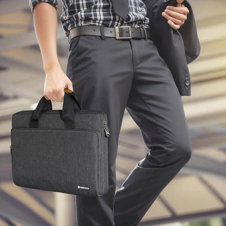 Water-Resistant Laptop Shoulder Bag with 360° Protective Padding