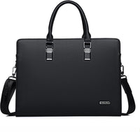 Genuine Leather Multi-Compartment Business Briefcase for Professionals