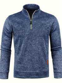 Men's pullover with neck zip for autumn & winter - Matteo