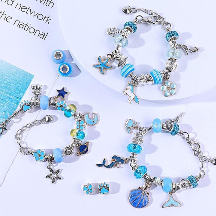 DIY bracelet craft kit for children with beads, charms and a gift box