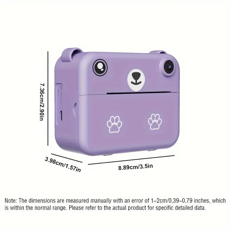 Instant camera for children with 1080p video, print function and accessories