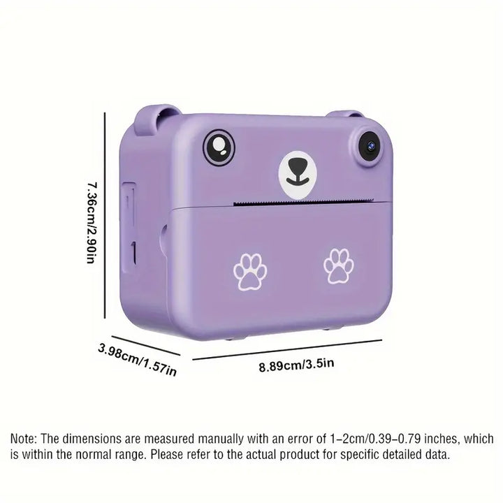 Instant camera for children with 1080p video, print function and accessories
