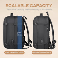 40L Expandable Waterproof Travel Backpack with USB Port & 17” Laptop Sleeve – AirVoyage