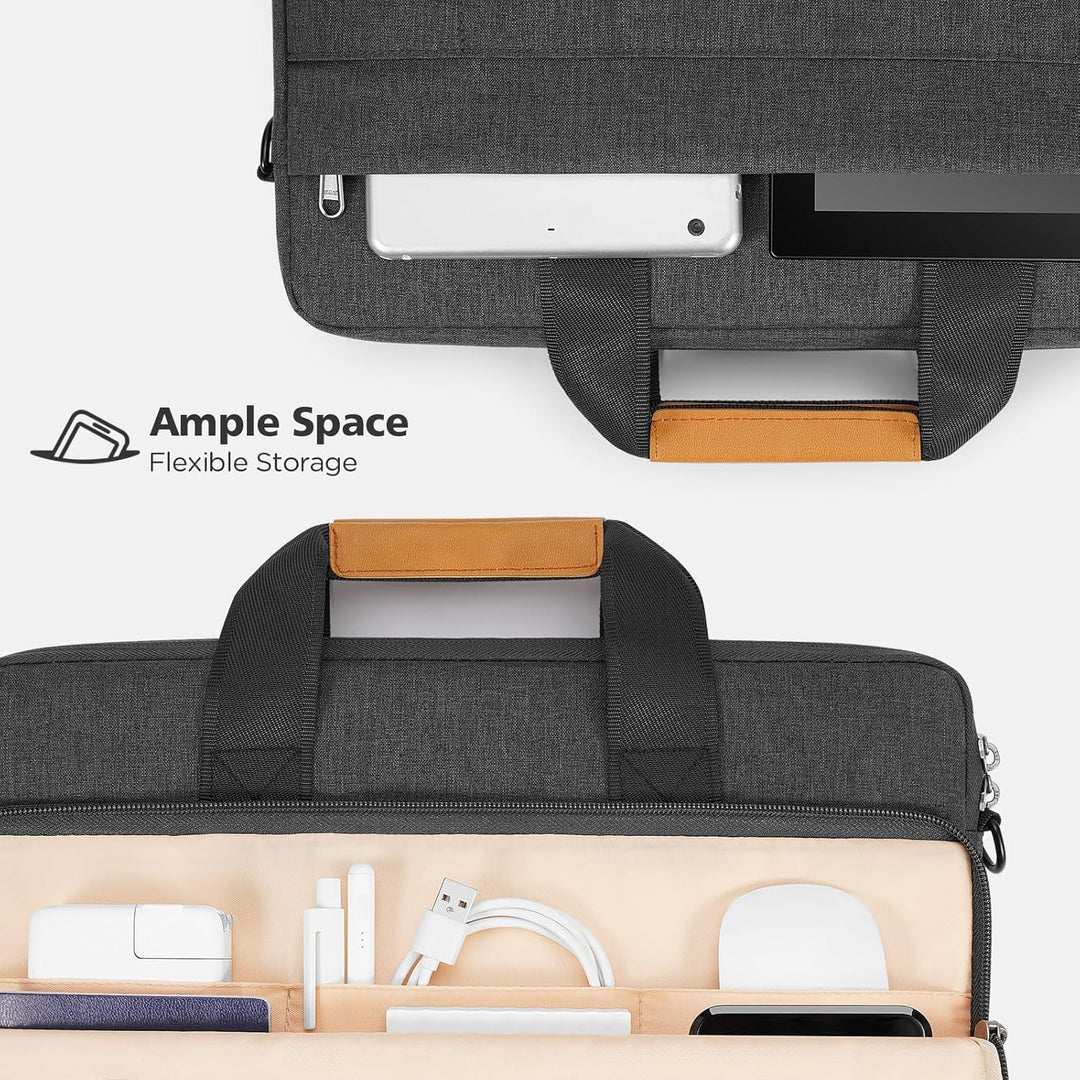 Water-Resistant Laptop Shoulder Bag with 360° Protective Padding
