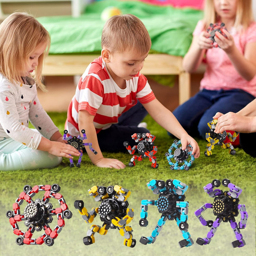 Mouldable stress-relief fidget spinners for children and adults – set of 4