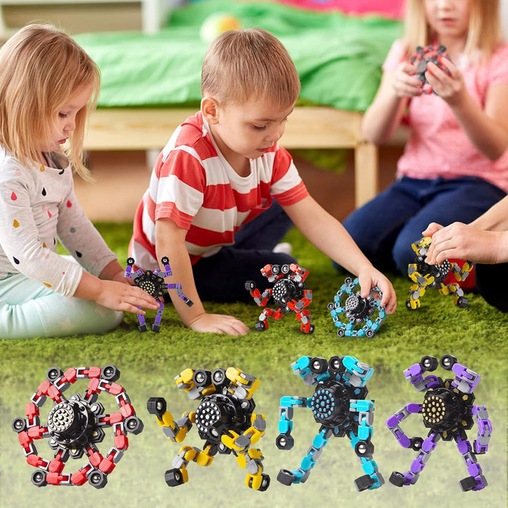 Mouldable stress-relief fidget spinners for children and adults – set of 4