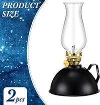 Vintage-Style Glass & Metal Oil Lamps Set of 2 – Ardin