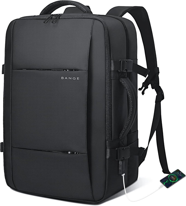 Expandable 26–45L Waterproof Travel Backpack with Laptop Sleeve & Duffle Carry