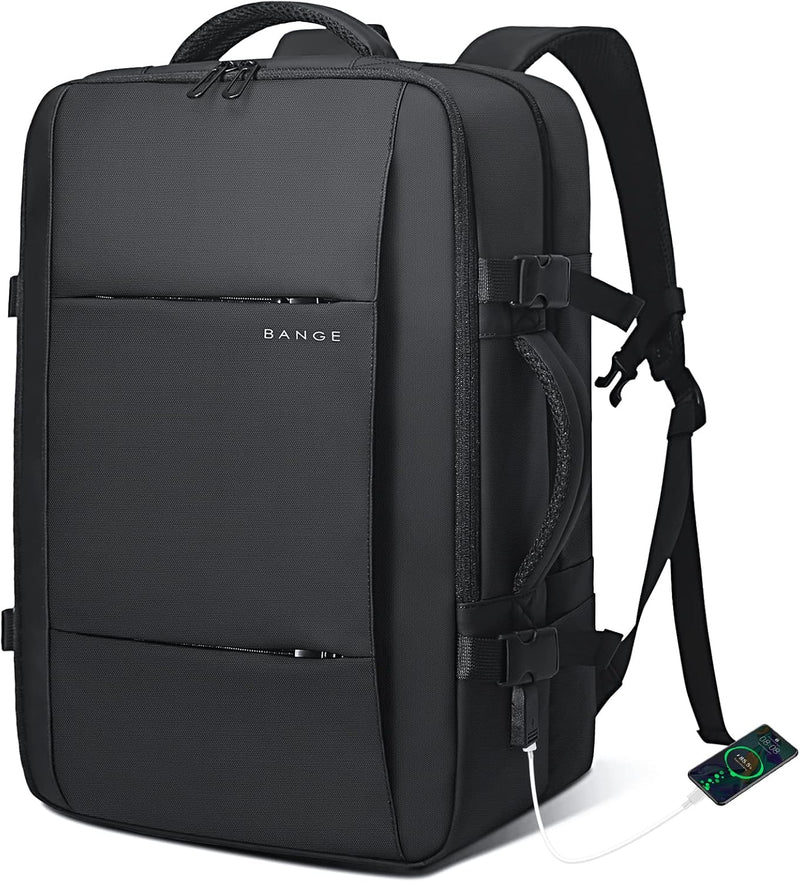 Expandable 26–45L Waterproof Travel Backpack with Laptop Sleeve & Duffle Carry