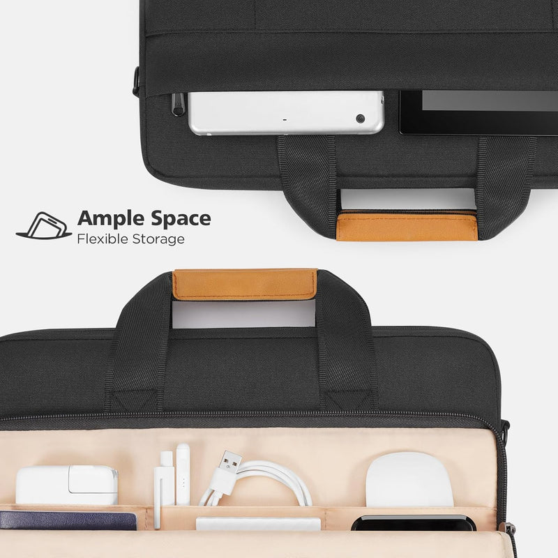 Water-Resistant Laptop Shoulder Bag with 360° Protective Padding