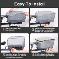 Waterproof Rear Bike Basket with Rainproof Cover – Velora