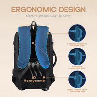 40L Expandable Waterproof Travel Backpack with USB Port & 17” Laptop Sleeve – AirVoyage