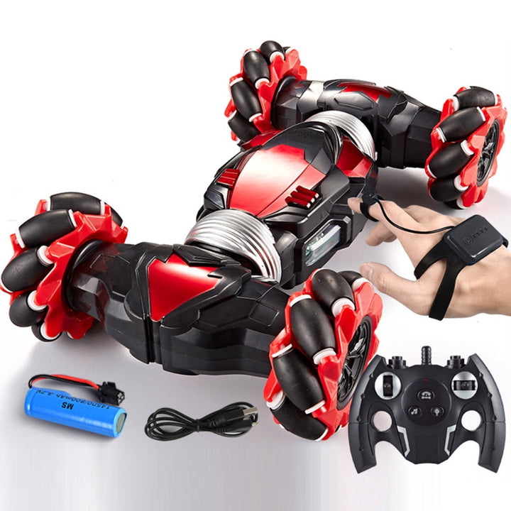 Remote-controlled stunt car with hand-motion sensor – 360° action and gesture control