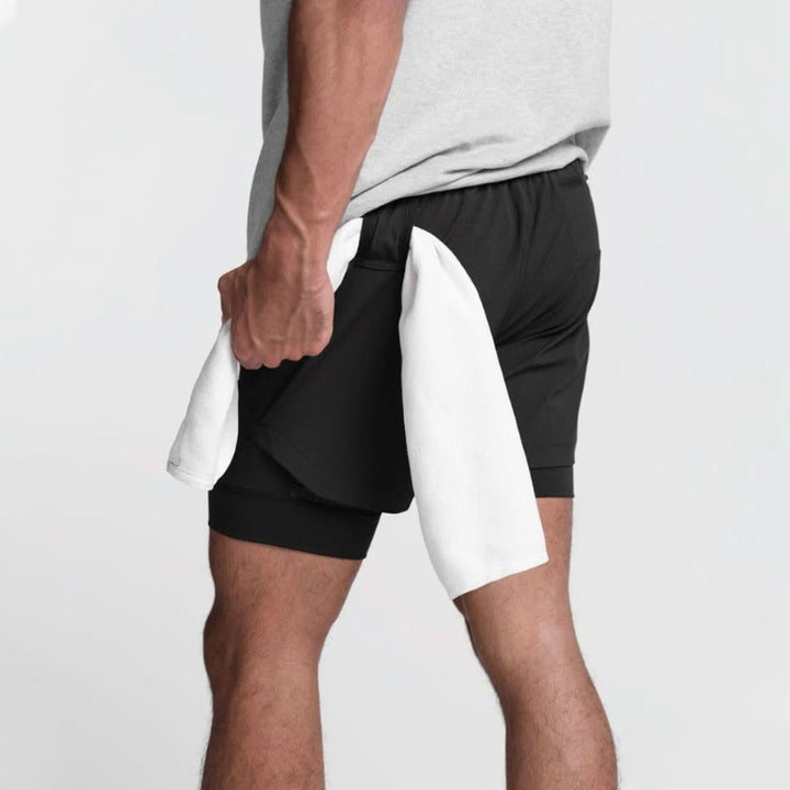 2-in-1 Men's Sports Shorts Breathable with Inner Shorts Training - Noah