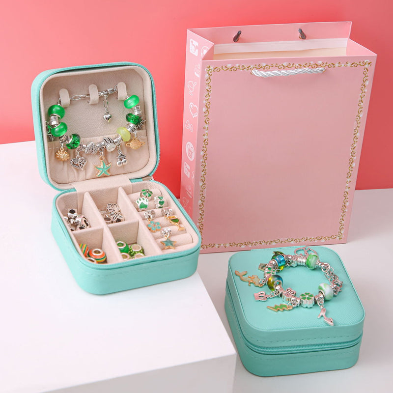 DIY bracelet craft kit for children with beads, charms and a gift box