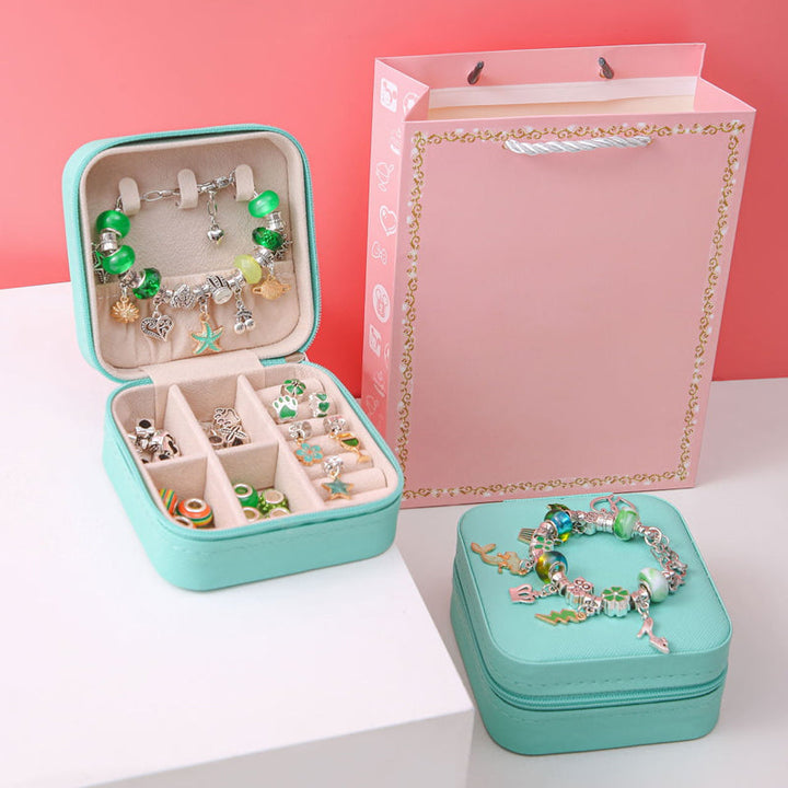 DIY bracelet craft kit for children with beads, charms and a gift box
