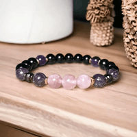 8mm Rose Quartz Obsidian Amethyst Bead Bracelet - Aurora-State of Style