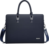 Genuine Leather Multi-Compartment Business Briefcase for Professionals