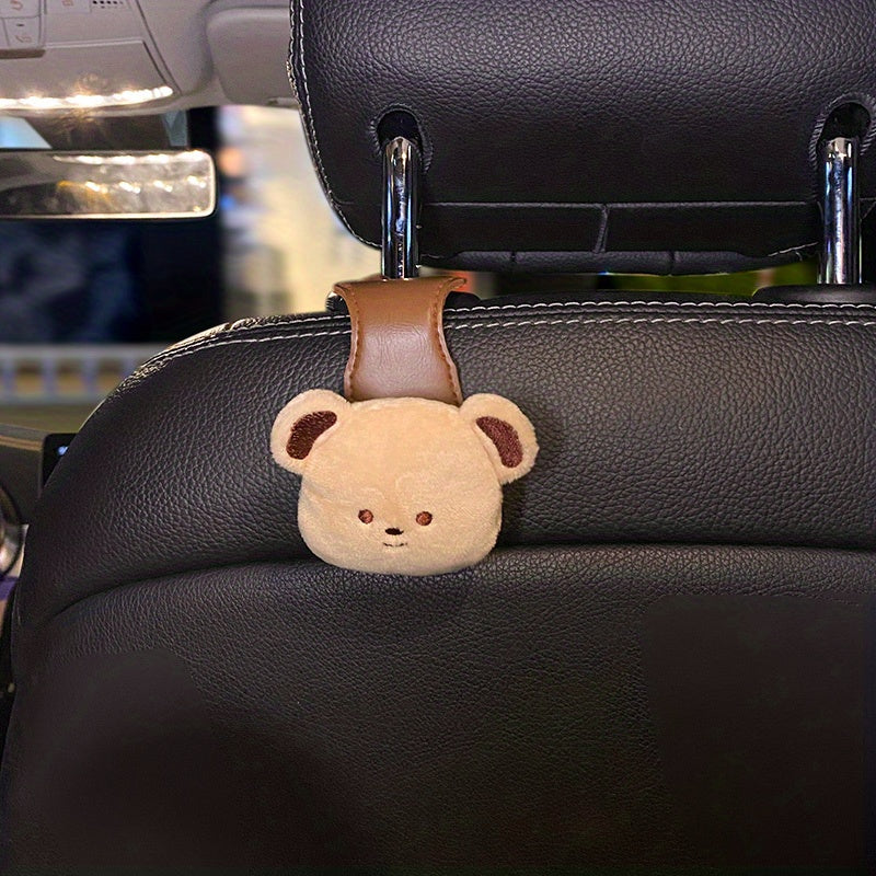 Car seat-back hooks with bear motif – handy storage solution for on-the-go (buy one, get one free)