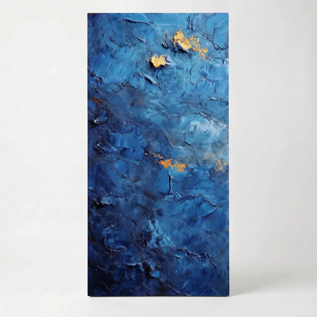 Abstract Textured Vertical Wall Art - Azurique