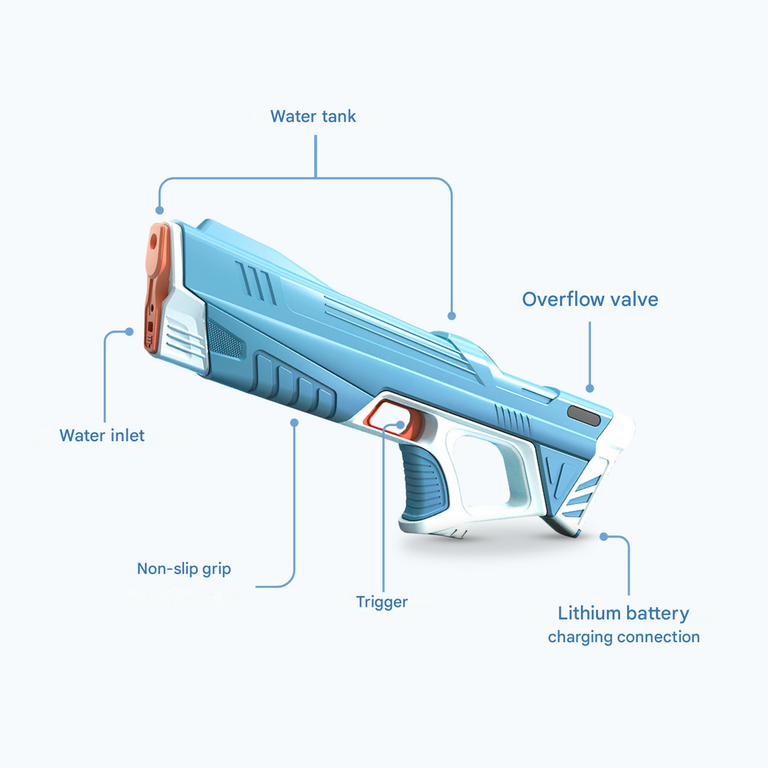Electric water gun with rechargeable battery – for powerful water jets and long-lasting fun
