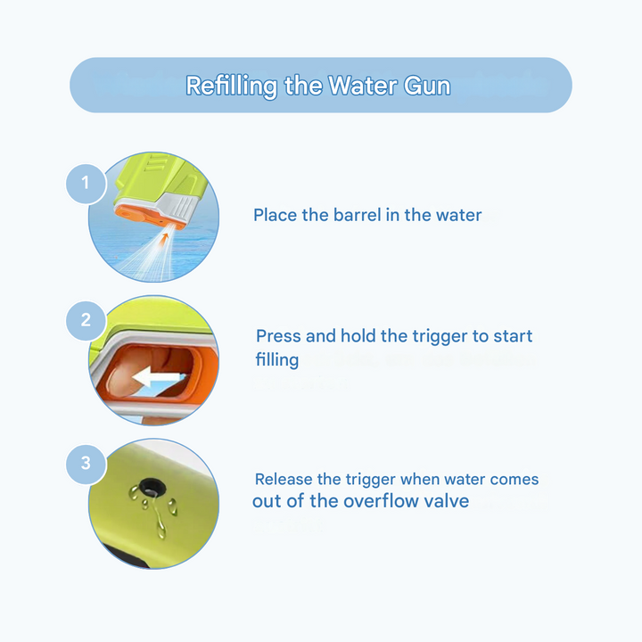 Electric water gun with rechargeable battery – for powerful water jets and long-lasting fun