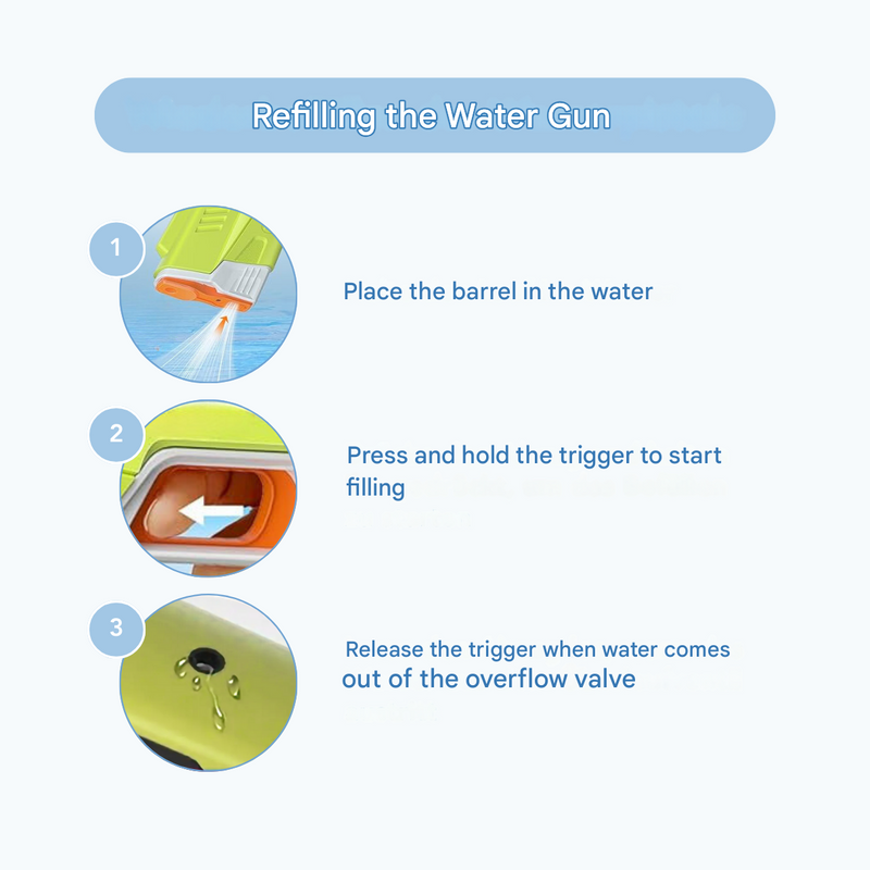 Electric water gun with rechargeable battery – for powerful water jets and long-lasting fun