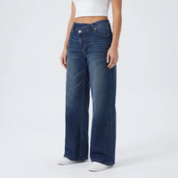 Asymmetrical High Waisted Wide Leg Jeans - AsymFit