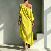 Asymmetrical Off Shoulder Dress - Elysea