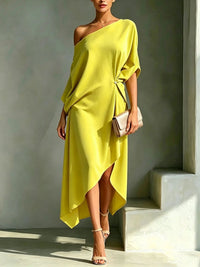 Asymmetrical Off Shoulder Dress - Elysea