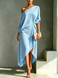 Asymmetrical Off Shoulder Dress - Elysea