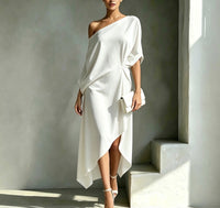 Asymmetrical Off Shoulder Dress - Elysea