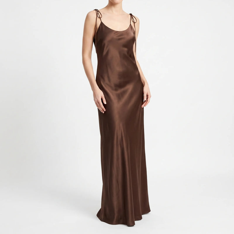 Backless Floor-Length Slip Dress -  Opal