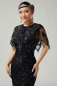 Beaded Evening Sequin Capelet - Elsie