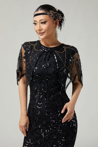 Beaded Evening Sequin Capelet - Elsie