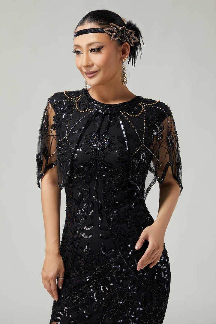 Beaded Evening Sequin Capelet - Elsie