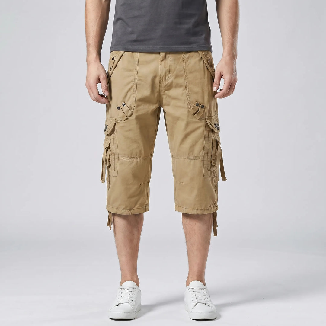 Below-Knee Loose Cargo Capri Pants - Troy
