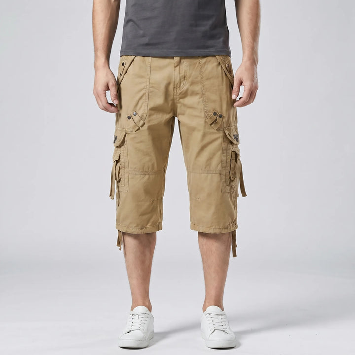 Below-Knee Loose Cargo Capri Pants - Troy