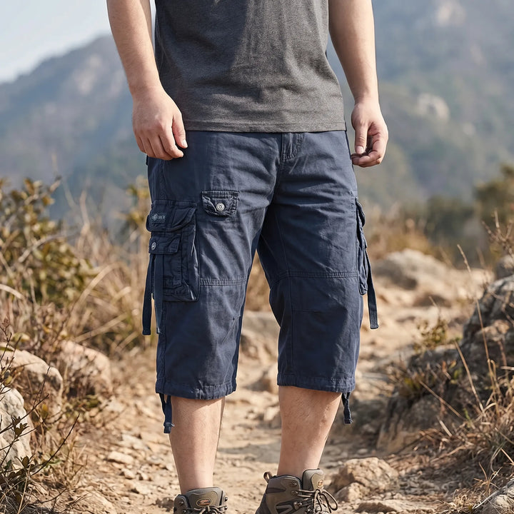Below-Knee Loose Cargo Capri Pants - Troy