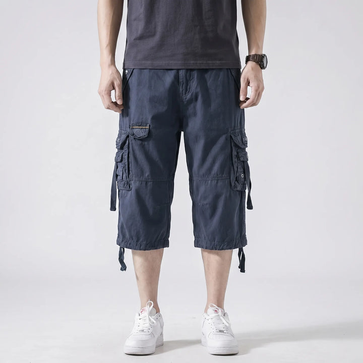 Below-Knee Loose Cargo Capri Pants - Troy