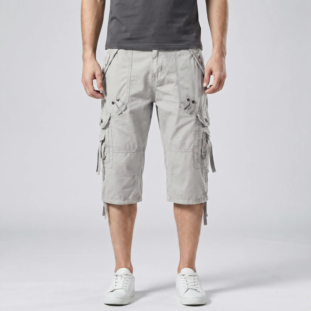 Below-Knee Loose Cargo Capri Pants - Troy