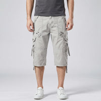Below-Knee Loose Cargo Capri Pants - Troy