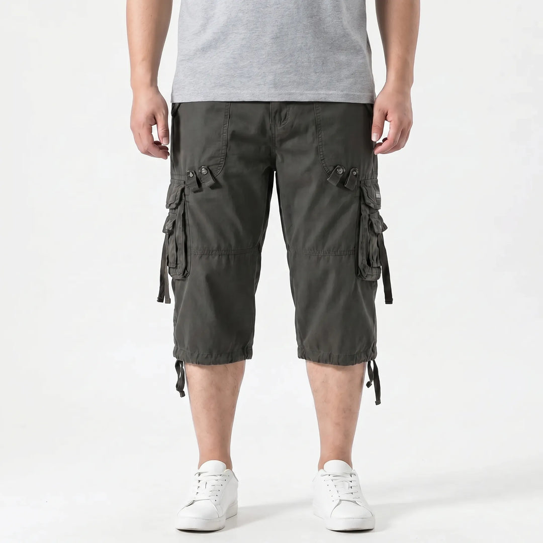 Below-Knee Loose Cargo Capri Pants - Troy