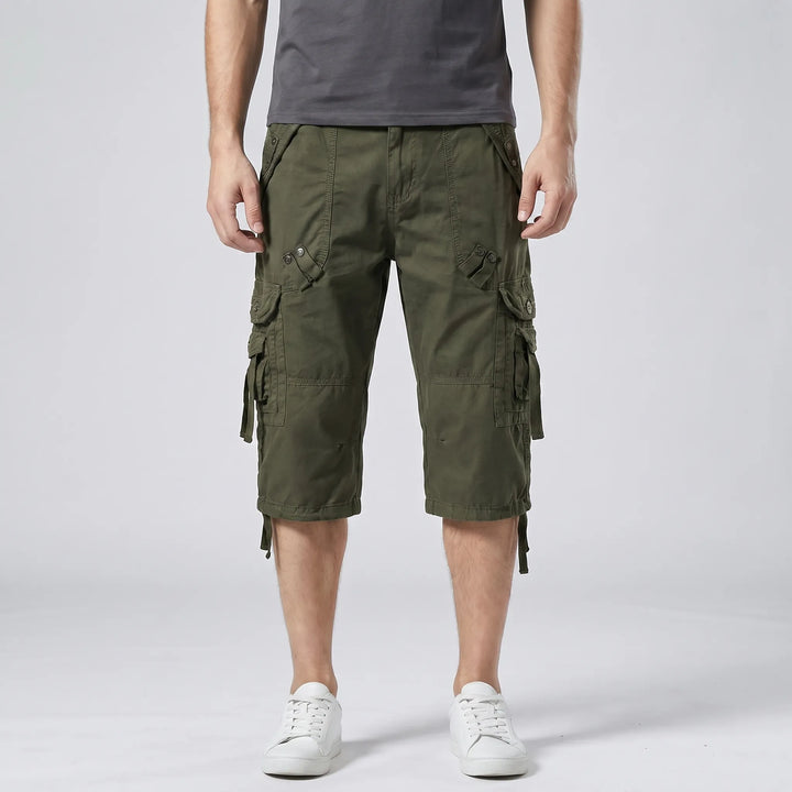 Below-Knee Loose Cargo Capri Pants - Troy