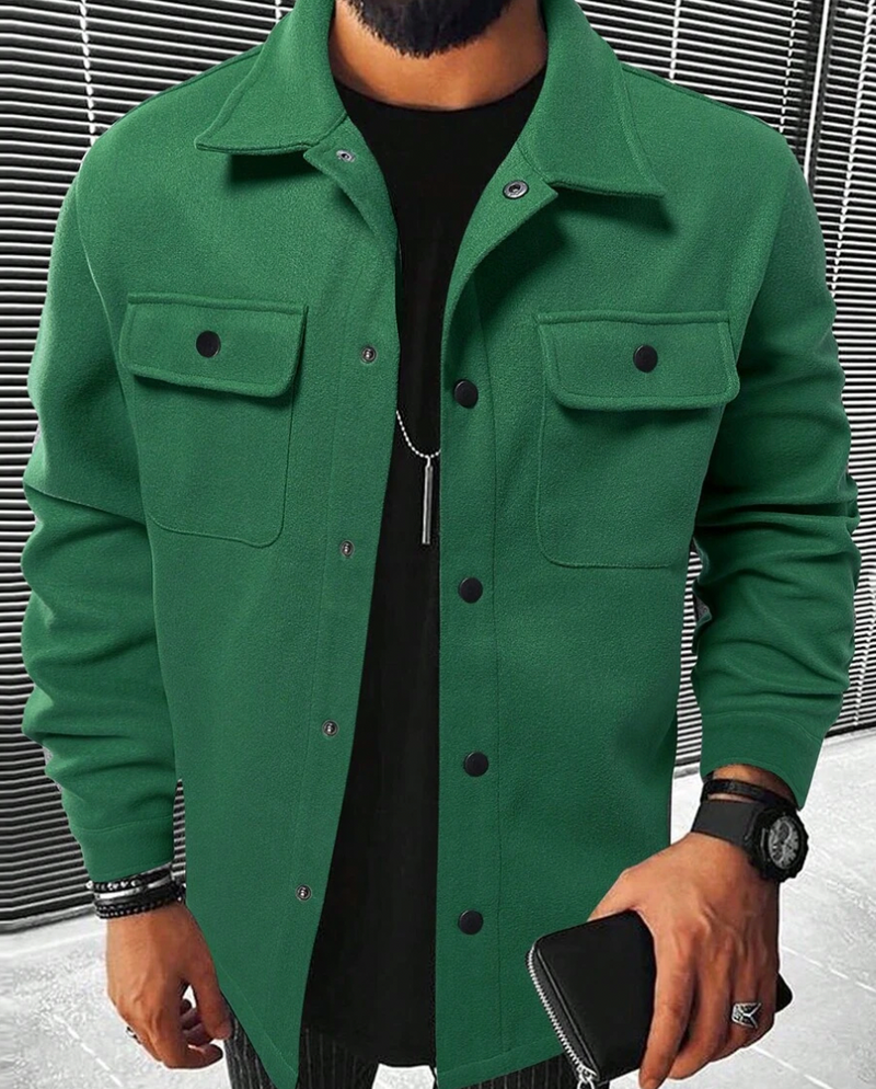 Warm men's shirt with pockets - Mateo