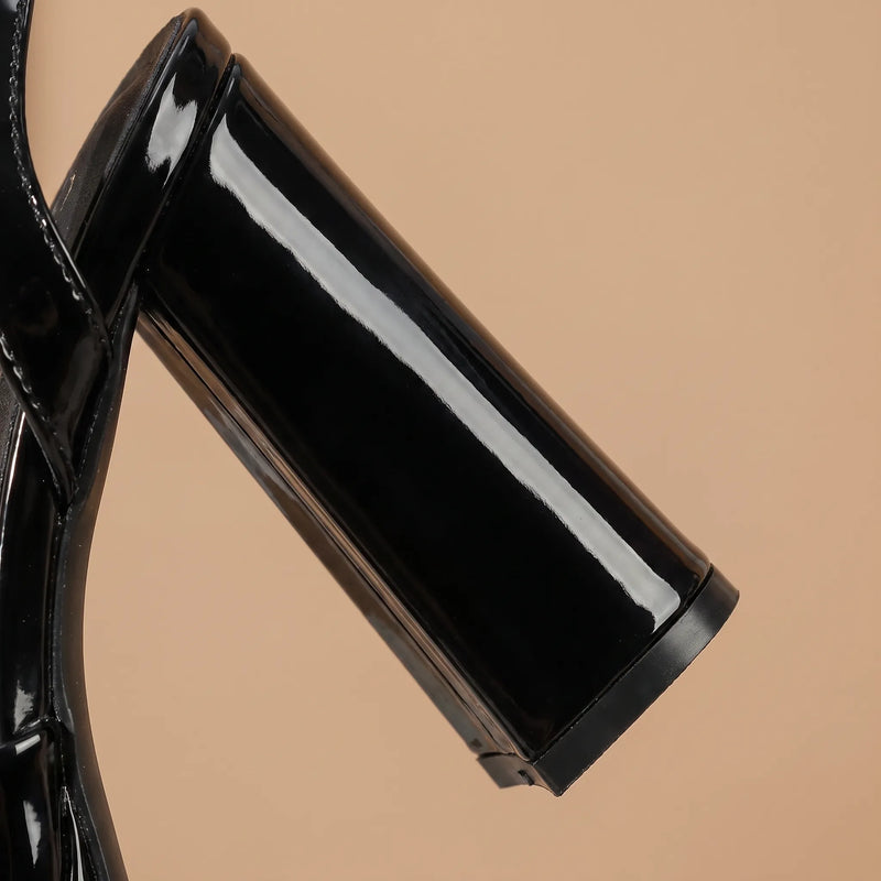 Black Platform Sandals - Heather