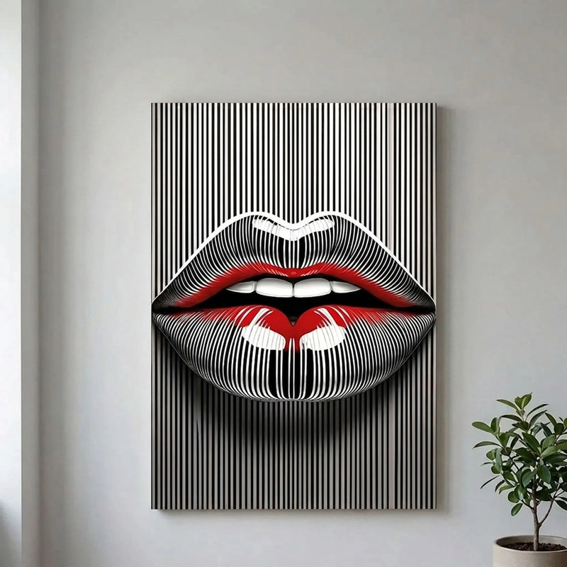 Bold Abstract Lip Wall Art - Poutica