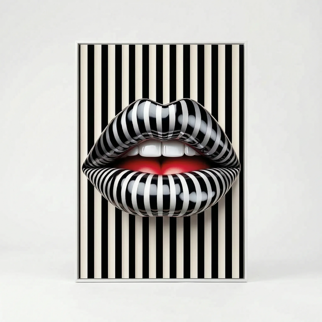Bold Abstract Lip Wall Art - Poutica