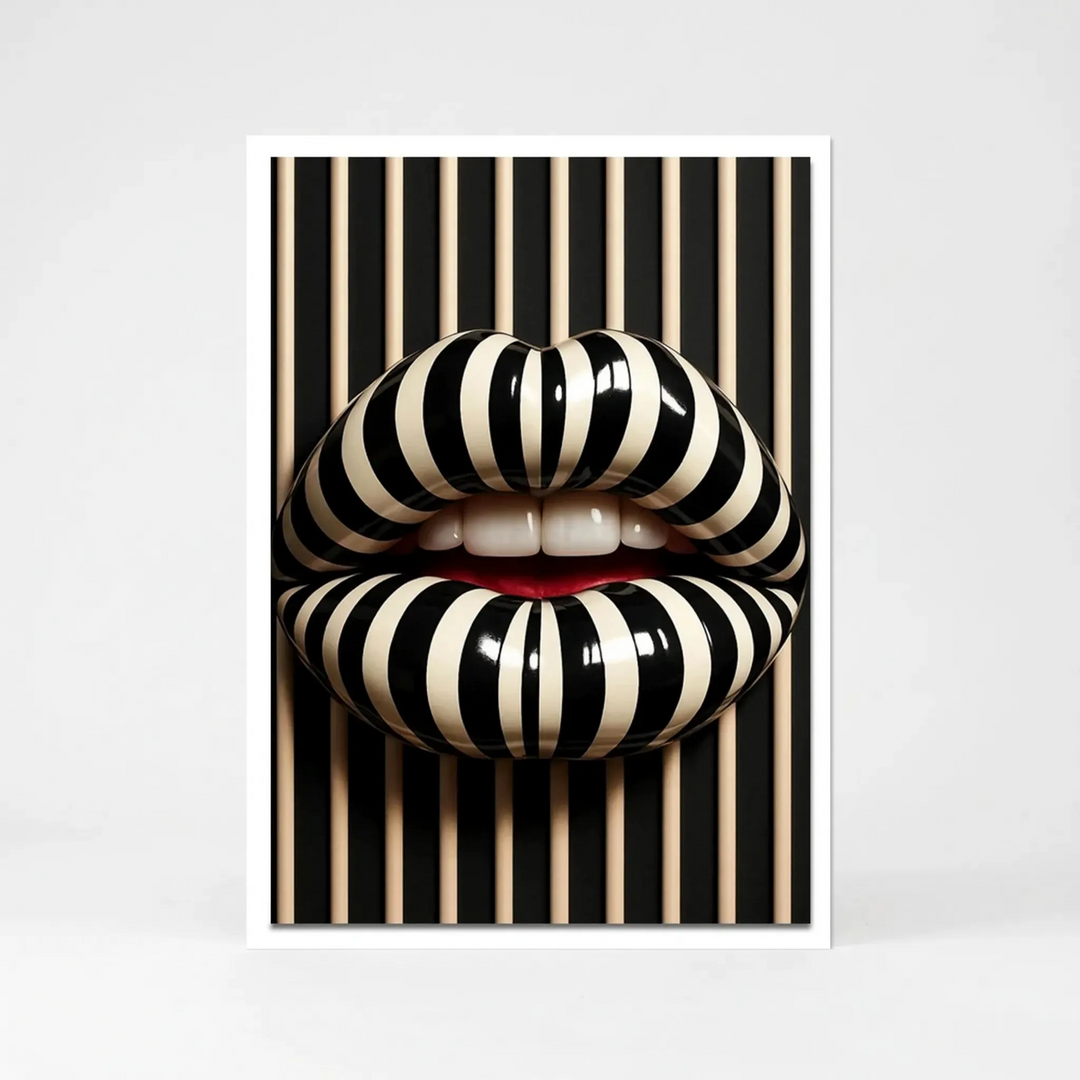 Bold Abstract Lip Wall Art - Poutica