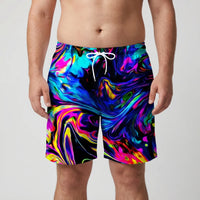 Bold Graphic Print Beach Shorts - Cameron